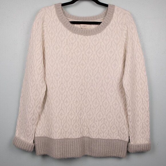 Loft cream wool and mohair blend cream sweater-L - Picture 1 of 4